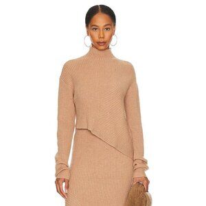 L'Academie Leola Mock Neck Sweater in Camel XL